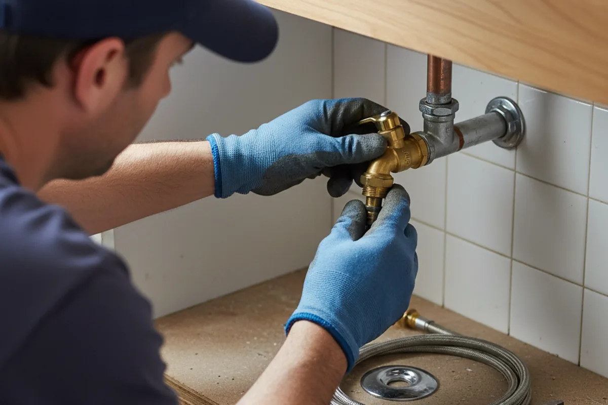 Shutoff valve and fitting work during Emergency Plumbing in West Pittsburg